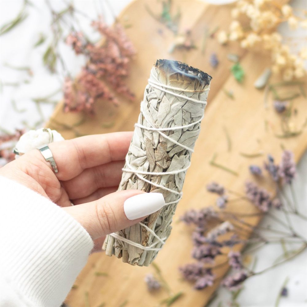 Something Different - 10cm Small White Sage Wand Smudge stick - Multicolours